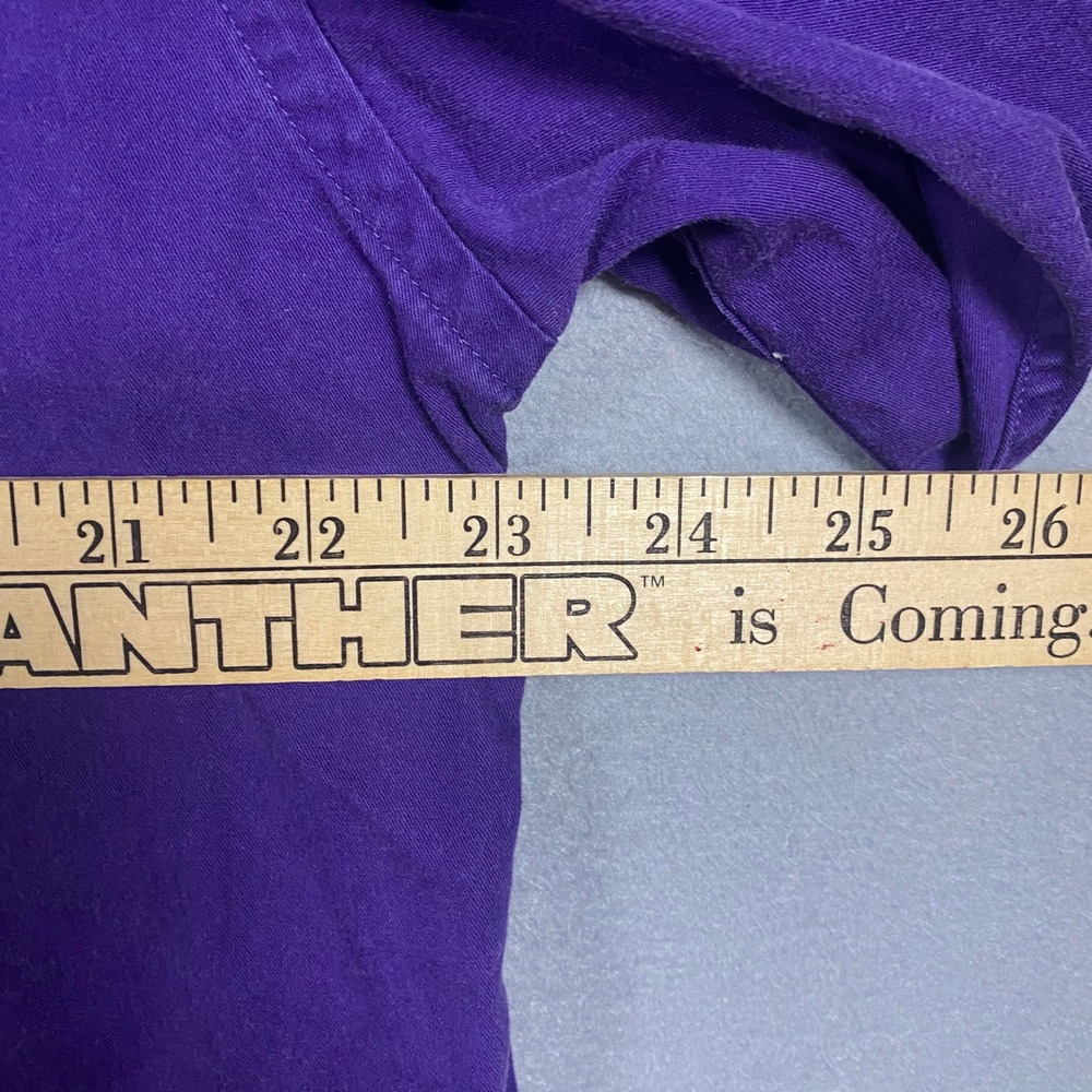 Tommy Hilfiger Button Down Shirt Mens Medium Purple Crest Logo Long Sleeve - Picture 5 of 6